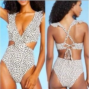 NWT Shade & Shore 1 Piece Sexy Animal Print Swimsuit Women's size SMALL 4/6